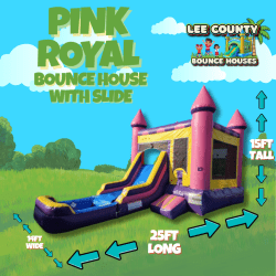 Pink Royal Bounce House / WaterSlide Combo